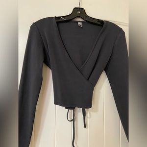 Los Angeles Apparel crop wrap around top